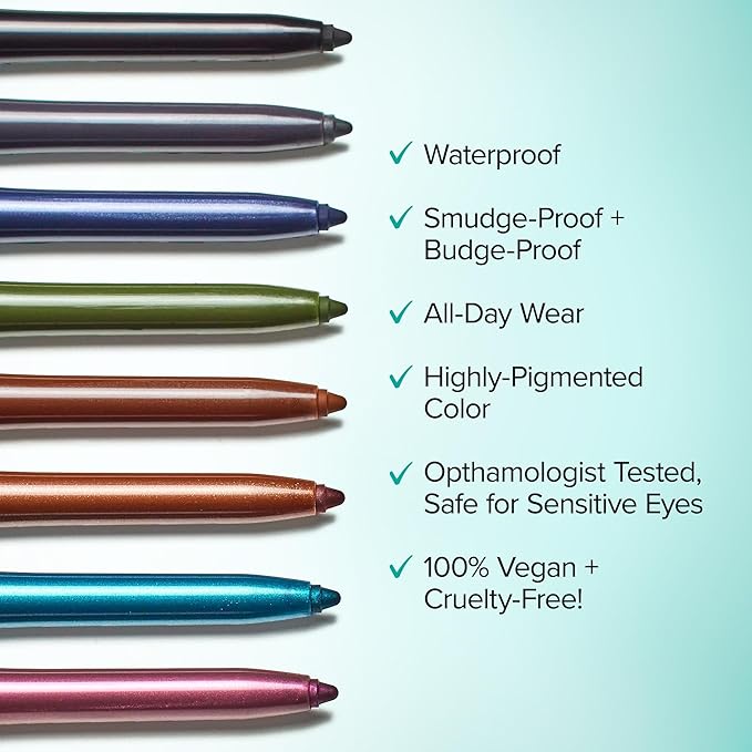 Thrive Causemetics Infinity Waterproof Eyeliner Pencil, Built In Sharpener & Smudge Tip, Long Lasting, Smudge Proof, Hyaluronic Acid & Shea Butter, Vegan, Cruelty Free, Nalie (Chocolate Brown Shimmer)