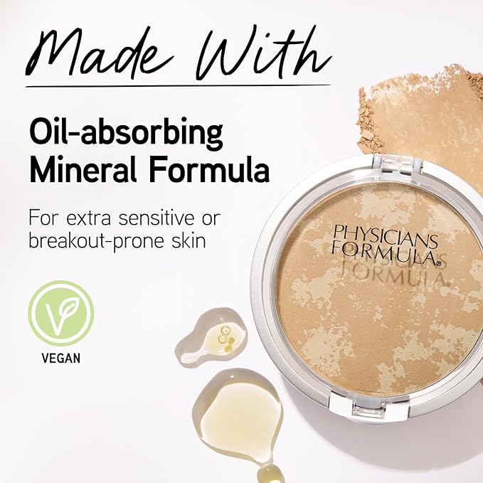 Physicians Formula Mineral Wear Talc-Free Face Powder, Light Coverage Mineral Makeup for Sensitive Skin – Buff Beige