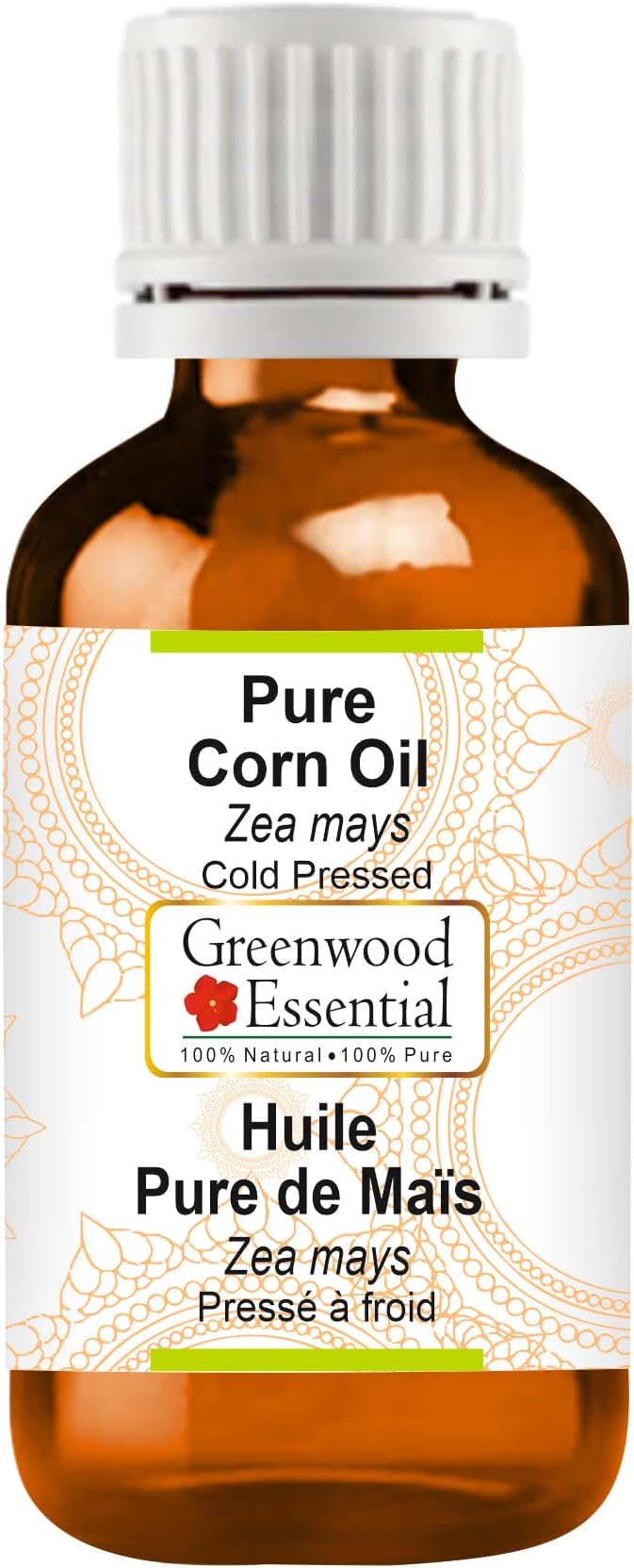 Greenwood Essential Pure Corn Oil (Zea mays) Cold Pressed 100ml (3.38 oz)