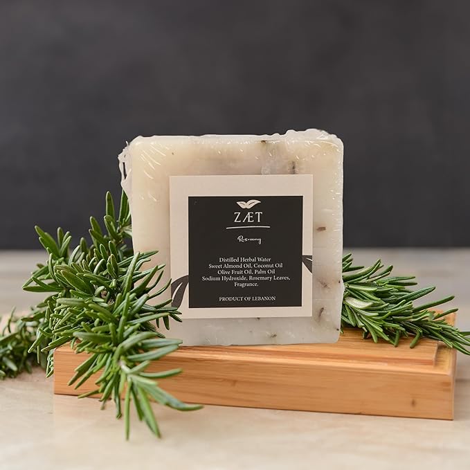 ZAET 8-Pack Rosemary Bar Soap – Made with Rosemary Leaves, Olive Oil and Coconut Oil - Handmade Soap Bar for Face, Body and Hands - Gently Cleanses and Hydrates All Skin Types- For Men and Women
