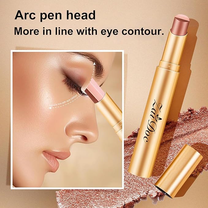 3 Color Eyeshadow Stick, Long Lasting & Waterproof Creamy Eye Shadow, with Vitamin E Makeup for Day & Night Look, caffeine orange, 1.13 Oz (caffeine orange)