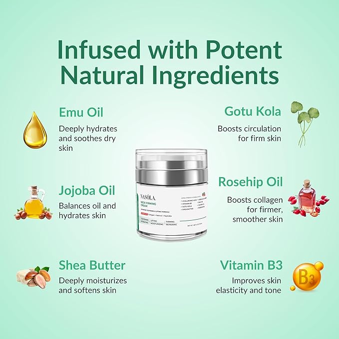 Nasola Neck Firming Cream with Retinol Collagen & Hyaluronic Acid Lifting - Turkey, Saggy Neck Tightener, Skin Tightening Cream, Anti Aging Moisturizer for Décolleté, 1.85 Fl Oz
