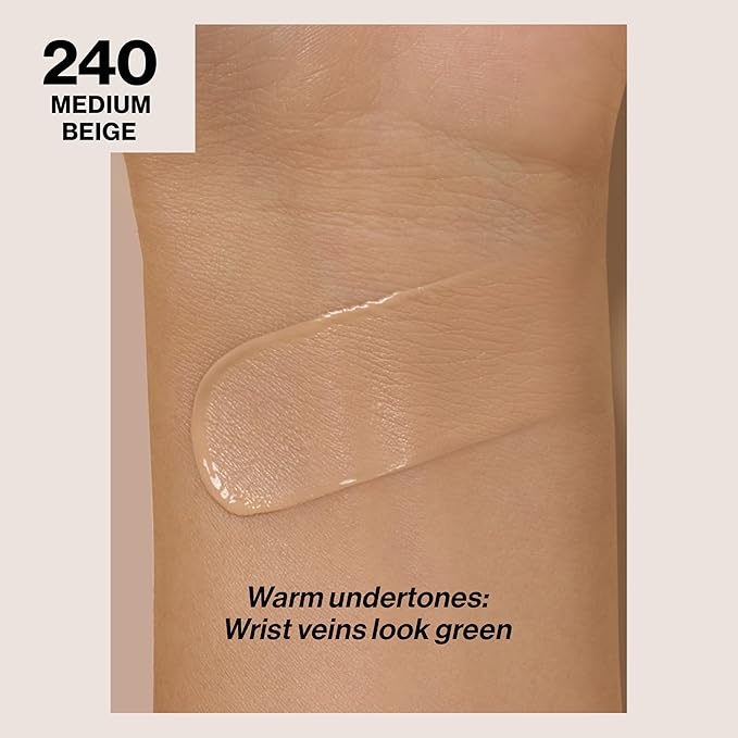 Revlon Liquid Foundation, ColorStay Face Makeup for Combination & Oily Skin, SPF 15, Medium-Full Coverage with Matte Finish, 240 Medium Beige, 1 Fl Oz