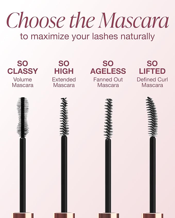 Mineral Fusion So Ageless Fanned Out Volume Mascara (Black) - Conditioning Formula For Look of Thicker, Longer Lashes - Hypoallergenic With Peptides - Smudge Proof
