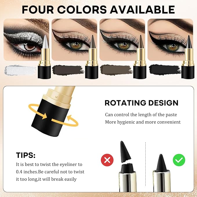 EverGlider Brown Gel Eyeliner Pencil, Waterproof Long Wear Cream Eye Liner Crayon, Soft Natural Brown Eyeliner for Subtle Definition & Everyday Makeup (02# Brown)
