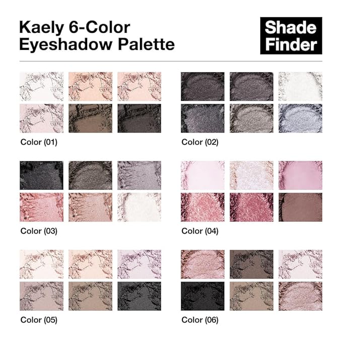 evpct 6 Colors Smokey Grey Eyeshadow Palette, Black Smoky Gray White Silver Taupe Glitter Sparkle Shimmer Matte High Pigment Mini Travel Eye shadow Palette Makeup for older Women, Long Lasting