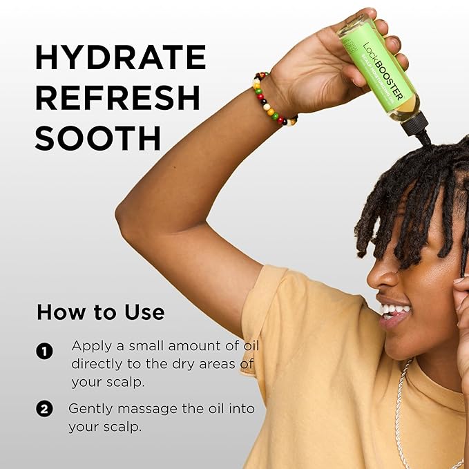 Style Factor LockBOOSTER Scalp Moisturizing Oil – Lightweight Hydration with Peppermint & Tea Tree Oil for revitalizing Braids, Locs & Twists – Soothes, Nourishes and Supports Scalp Care – 4 oz