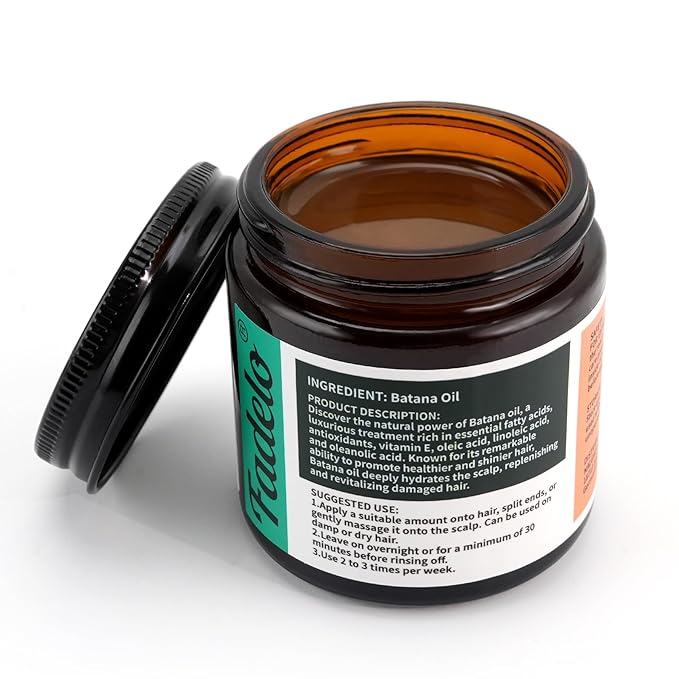 Batana Oil for Hair Growth Dr. Sebi 100% Natural, Unrefined and Organic Batana Oil from Honduras, 4.06 Ounce Jar