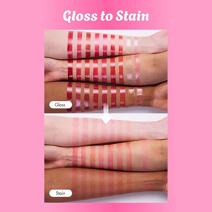 COLORGRAM Fruity Glass Tint 05 Soft Persimmon | Korean Long Lasting & Waterproof Lip Stain | Glossy Dewy Lip Gloss, Highly Pigmented Subtle Coral Beige Shade with Glowing effect 0.11 Oz.