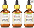 Greenwood Essential Pure Lemon Essential Oil (Citrus limonum) with Glass Dropper Steam Distilled (Pack of Three) 100ml X 3 (10.1oz)