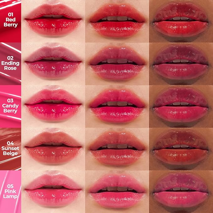 Pudding Glow Korean Lip Tint | Natural Lip Stain | Gloss to Stain | Long-Lasting & Non-Sticky | Lightweight Lip Tint 0.14 oz. (03 CANDY BERRY)