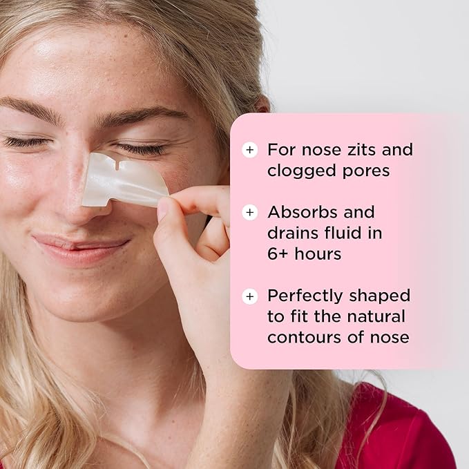 ZitSticka Pimple Patches for Face and Body, Goo Getter Hydrocolloid Patches to Cover Zits & Blemishes, Acne Patches or Zit Spot Stickers, Body Blemish Patch (Nose Strip Pack 8 Pack)