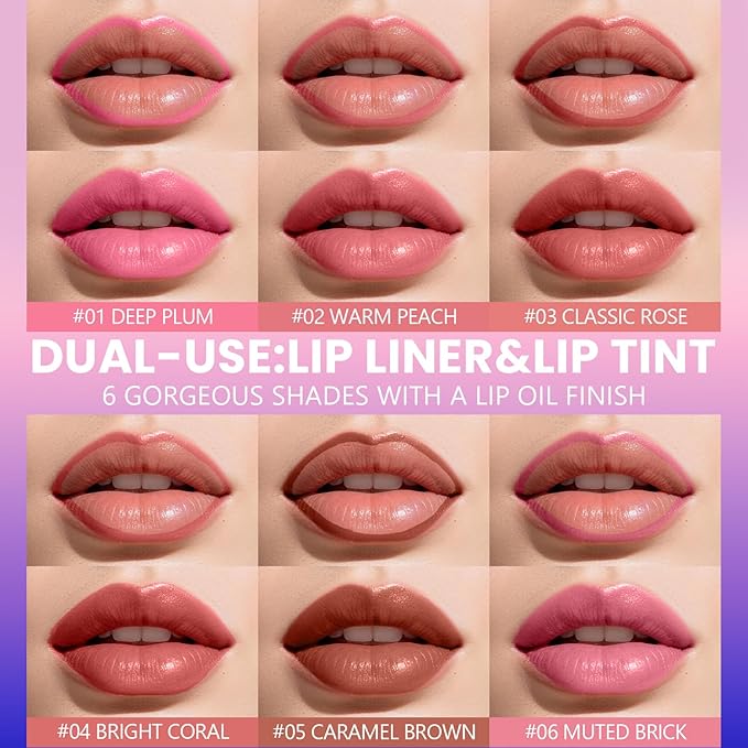 Jolilab Lip Stain Masque,Wipe Off Lip Tint,Waterproof,Transfer proof,Highly Pigmented,Ultra Long Lasting Lip Stain Peel off Makeup With Matte finish for All-day Wear.(#04+#05+#6)