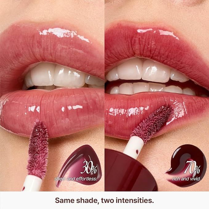 fwee 3D Voluming Gloss 30% (Sheer) | High Shine, Non-Sticky Lip Gloss for Makeup | Long-Lasting, Moisturizing Gel Formula – Cherry Cola 30% | 30% & 70% Pigment Options | 5.3g