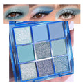 Sapphire Blue Smoky Eye Shadow Palette,Navy Royal Blue Green Goth Natural Eyeshadow Palette,Waterproof,Long Lasting Naturing-Looking