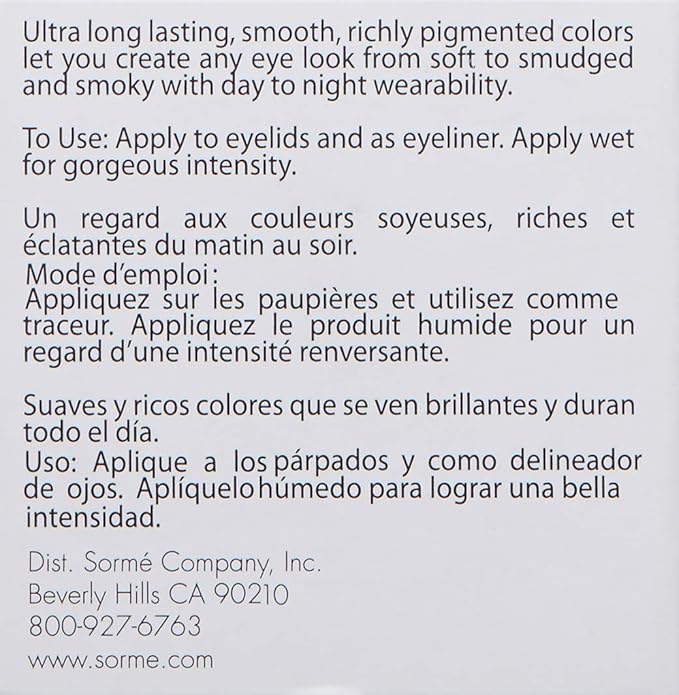 Sorme Cosmetics Long Lasting Eye Shadow, Bone, 0.08 Ounce