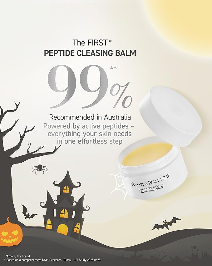 SumaNurica Peptide Cleansing Balm, Biotech Makeup Remover, All-in-One Facial Cleanser, Oil Cleanser for Sensitive & Acne-Prone Skin, Deep Cleanse Waterproof Makeup & Impurities, 3.5oz/100g