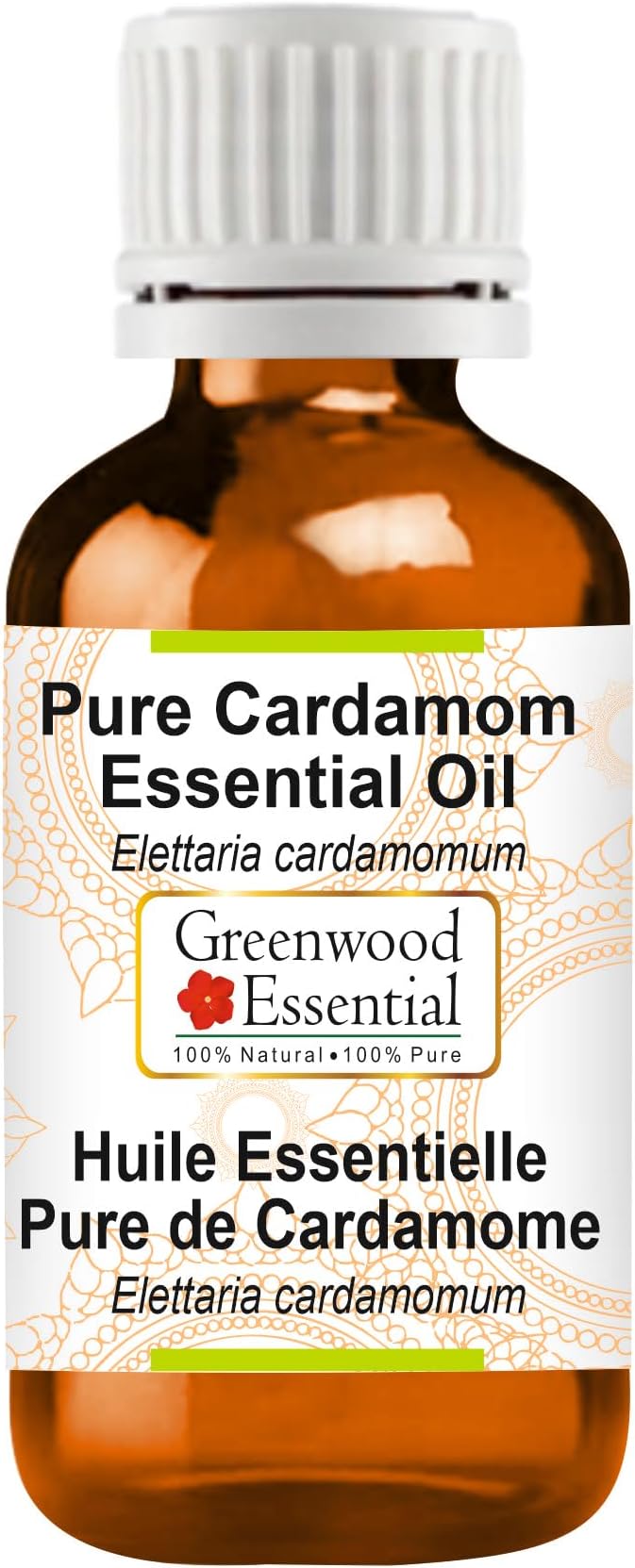 Greenwood Essential Cardamom Essential Oil (Elettaria cardamomum) Pure | Non-Sticky | Non-Greasy | Lightweight | Men & Women | All Skin Types | Steam Distilled 30ml (1 oz)