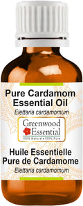 Greenwood Essential Cardamom Essential Oil (Elettaria cardamomum) Pure | Non-Sticky | Non-Greasy | Lightweight | Men & Women | All Skin Types | Steam Distilled 30ml (1 oz)
