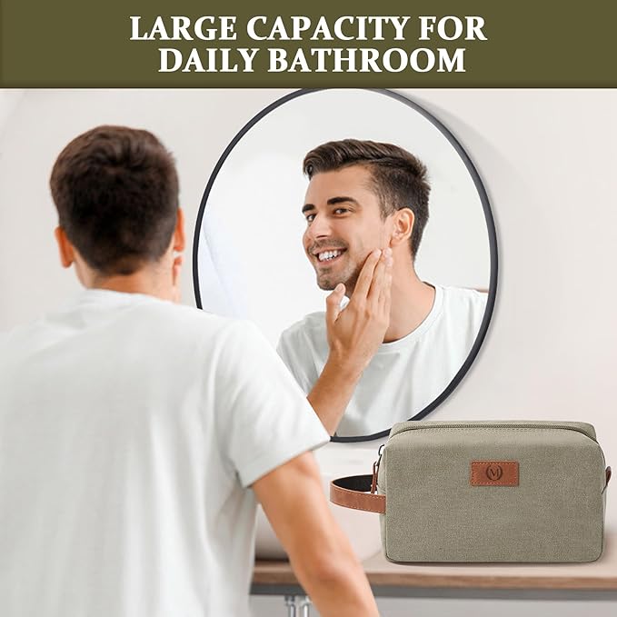 Janhavi Waterproof Make Up Bag, Personalized Initials & Wheat Ear,Travel Essentials Toiletries Men, Men's Accessories Storage, Mens Travel Bag Toiletry,Traveling bags for men(Olive Green Q)