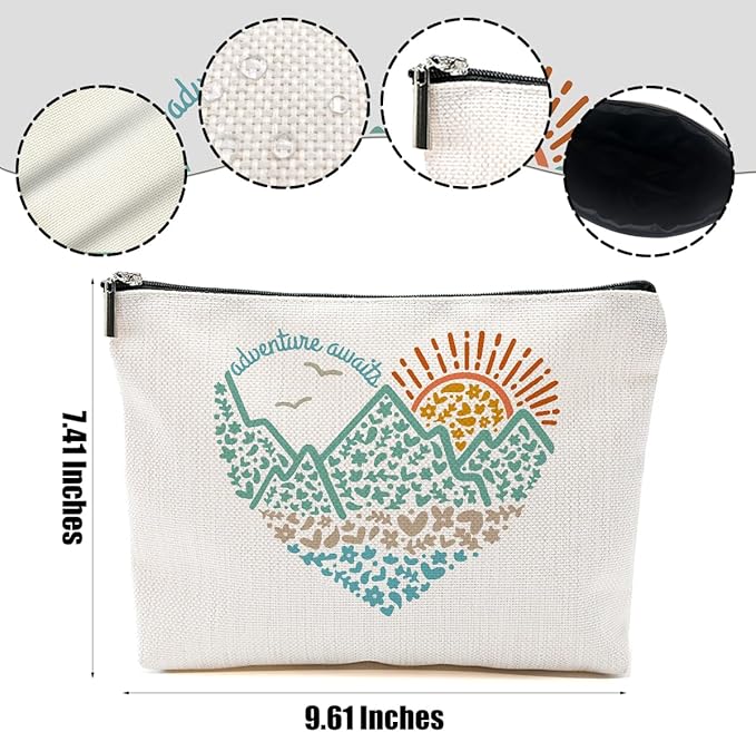 4pcs Camping Gifts for Women Makeup Bag, Travel Essential Cosmetic Bag Camping Essentials Birthday Gifts for Women Female Girls Sister BFF, Outdooor Enthusiasts Toiletry Bags