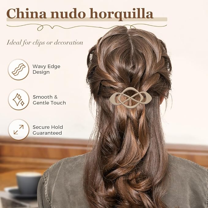 4 Pack Vintage French Barrette Hair Clips, 2025 New Hair Accessories for Women, Strong Hold No Slip Styling (Beige)