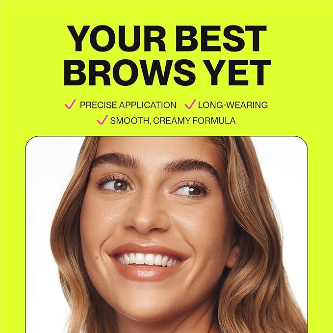Brow Pencil - Fine Tip, Smooth & Creamy, Long Wearing, Water Resistant - Buildable Looks From Natural to Bold Eyebrows - Vegan & Cruelty Free Women's Beauty, Eyebrow Filler Makeup (Taupe)