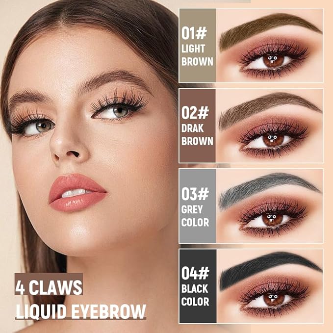 Eyebrow Pencil, Microblading Eyebrow Pencils for Women, Premium Magic 3D Waterproof Microblading Eyebrow Pen 4 Fork Tip Tattoo Pencil, Eye Brow Makeup Long-Lasting for Women (Light Coffee)