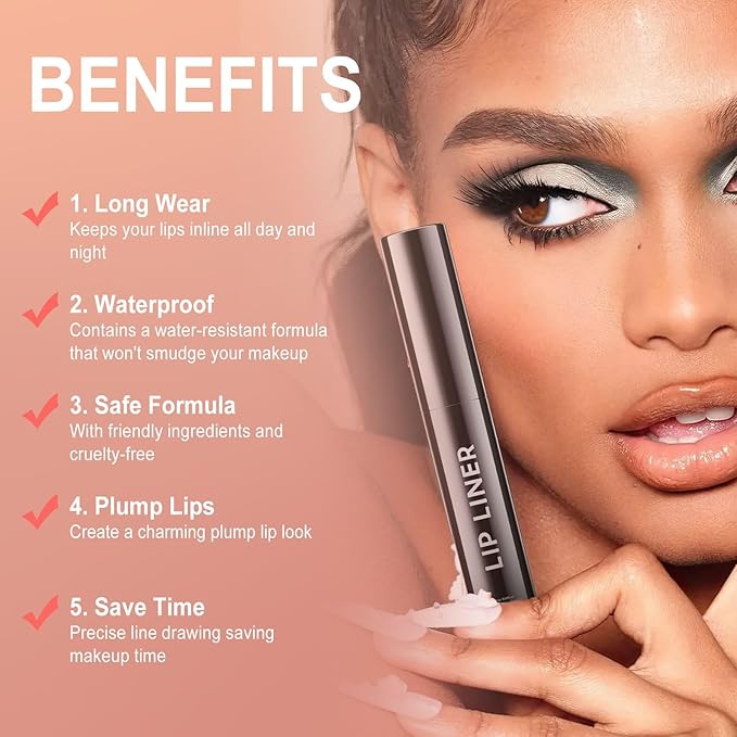 OETUIOW Lip Liner Stain, Lip Stain Moisturizing & Enhancing Complexion for All Skin Types Women, Lip Lint Waterproof & Long-Lasting (Cocoa)