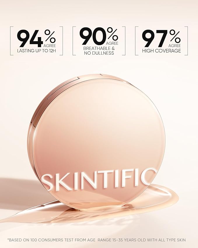 Full Coverage Cushion Foundation, Weightless, Skin Fit, Satin Glow Finish, Oil-Control Waterproof Foundation, Sweatproof Flawless,Korean Makeup,Tattoo Cover Up, Buildable(#00W Warm Porcelain)