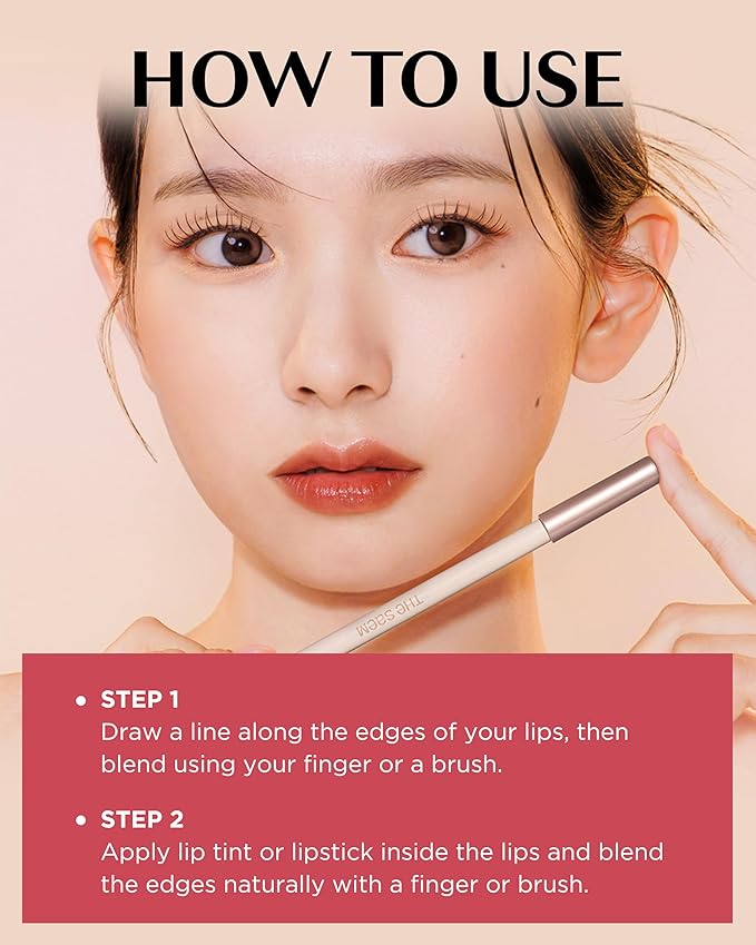 THESAEM Cover Perfection Lip Pencil - Slim, Easy-Blend & Overlip Makeup, Creamy Matte Lip Liner, Long-Lasting with Built-In Sharpener (03 Peach)