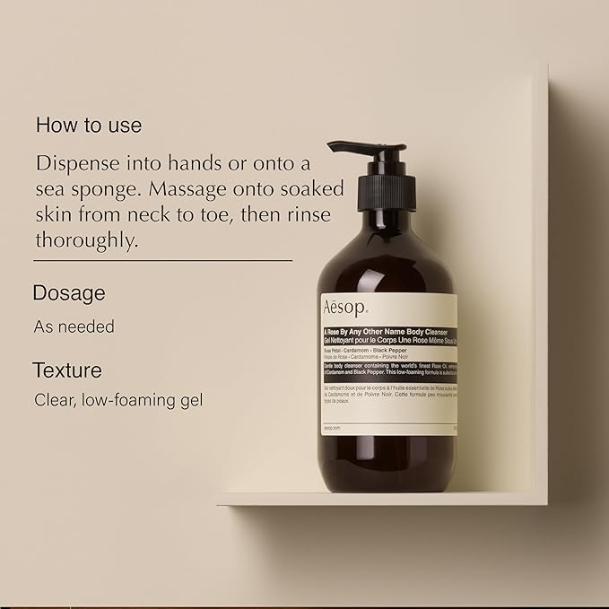 Aesop A Rose By Any Other Name Body Cleanser | Gentle Body Cleanser with Rose Petal Oil & Skin-Softening Botanicals | 16.9 oz / 500mL