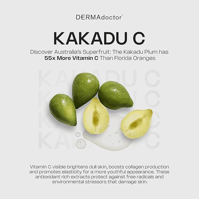 DERMAdoctor Vitamin C Face Serum 20% Vitamin C, Vitamin-E, Ferulic Acid, Ascorbic Acid Concentrated Dermatologist-Formulated Anti-Aging, Hydrating & Discoloration Correcting Serum for Face -1.0 fl oz