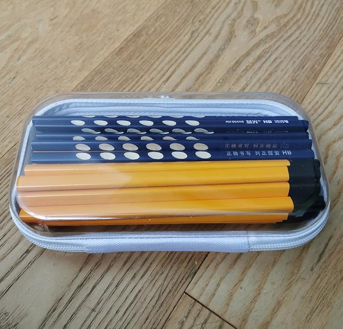 Clear Hard Shell Zipper Case Upgraded Thicker Transparent Pencil Case Toiletry Pouch, Clear Zipper Pouches Hard Shell Travel Organizer, Cosmetic Bag, Lidded Storage Bins Playroom Toy Bin (MM)