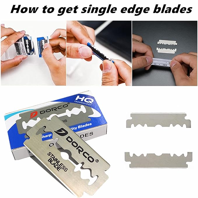 Megan Beard shaping tool,5 piece set beard shaper - include Professional Straight Edge Razor,beard template,10 Count of double edge blades,barber pencil and Stainless steel scissors.