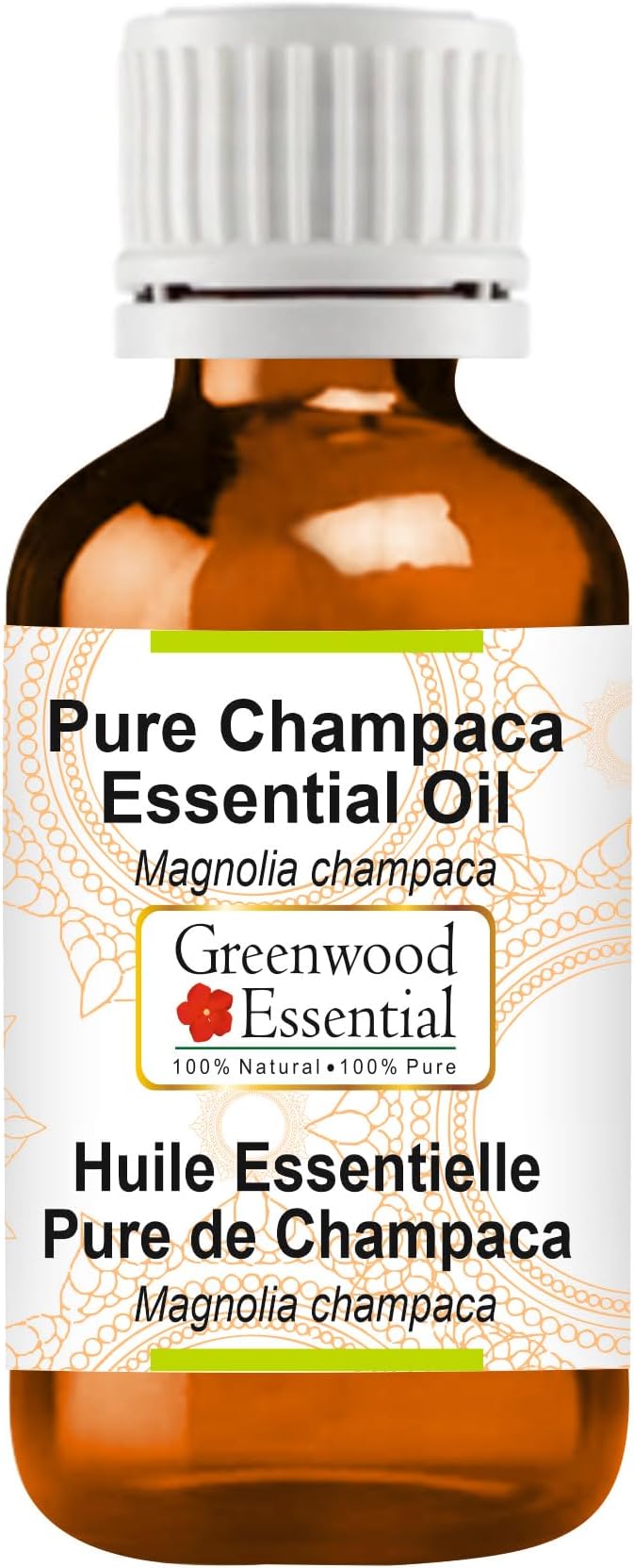 Greenwood Essential Champaca Essential Oil (Magnolia champaca) Pure | Non-Sticky | Non-Greasy | Lightweight | Men & Women | All Skin Types | Steam Distilled 2ml (0.06 oz)