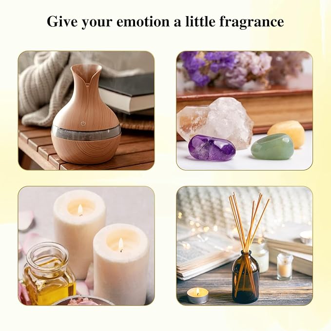 EUQEE Classic Essential Oil Set of 6 Pure Essential Oil Gift Set for Diffusers, Soap Candle Making - Lavender, Eucalyptus, Peppermint, Tea Tree, Sweet Orange, Lemongrass Aromatherapy Oils -10ml