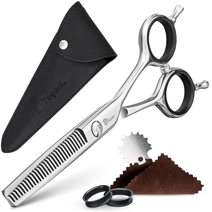 Fagaci Hair Thinning Scissors 5.5" with 440C Steel, Extreme Sharpness & Precise Cuts Texturizing Shears, Barber Thinning Shears, Hair Cutting for Women & Men, Slim Blades Texturizing Scissors
