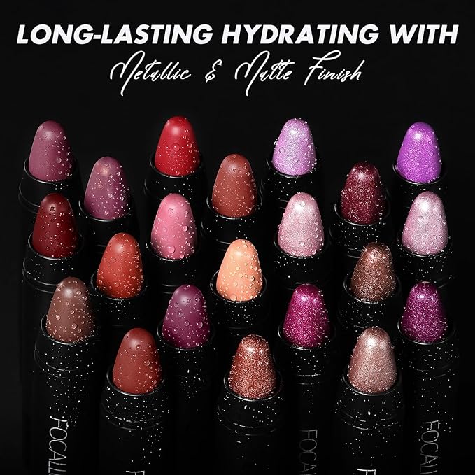 FOCALLURE Ultra Chic Lipstick,Rich Vitamin E Lip Crayon,Lightweight Color without Drying or Fading,Long Lasting Waterproof Lips Makeup,DEL RIO