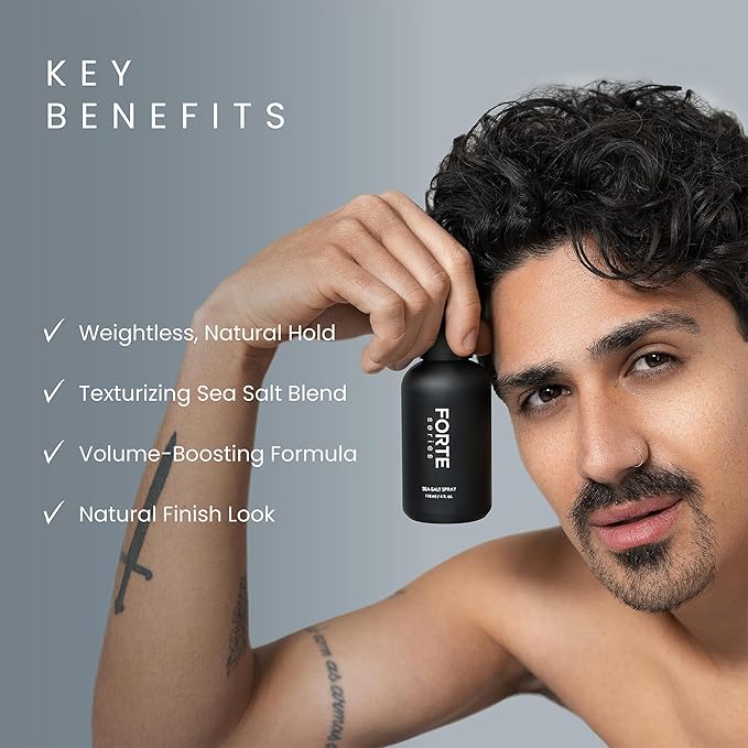 Alex Costa Sea-Salt Spray by Forte Series | Hair Volume for Men | Volumizing & Texturizing for Hair | Beachy Surfer Hair, Volume Hairspray for All Hair Types, (4 oz)