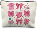 Coquette Pink Bow Nurse Makeup Bag, Nurse Gifts for Women Cosmetic Bags, Nurse Week Gifts Makeup Pouch, Nurse Appreciation Gifts Zipper Pouch