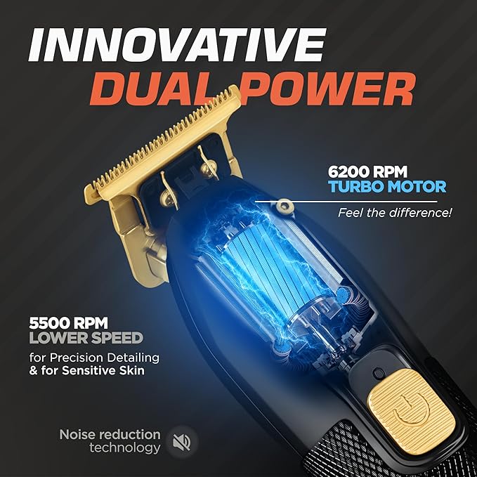 Fagaci Professional Hair Clippers for Men Set Turbo Power with Precise Cutting, Barber Clippers for Hair Cutting, Cordless Hair Clippers and Trimmers Set, Maquina de Cortar Cabello, Haircut Barber Kit