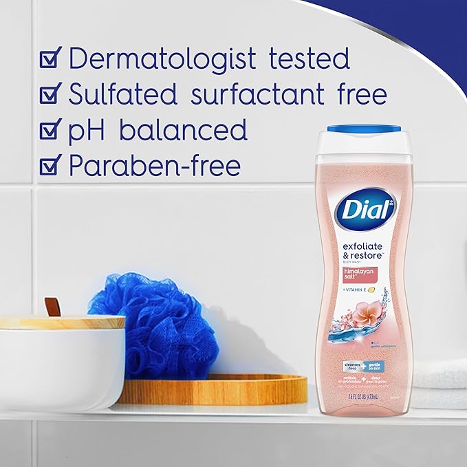 Dial Body Wash, Exfoliate & Restore Himalayan Salt, 16 fl oz, Pack of 11