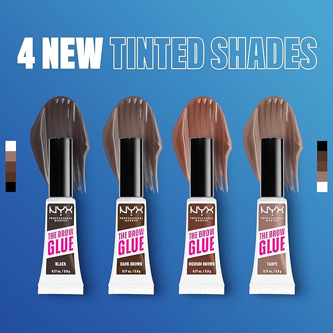 NYX PROFESSIONAL MAKEUP The Brow Glue, Extreme Hold Tinted Eyebrow Gel - Medium Brown