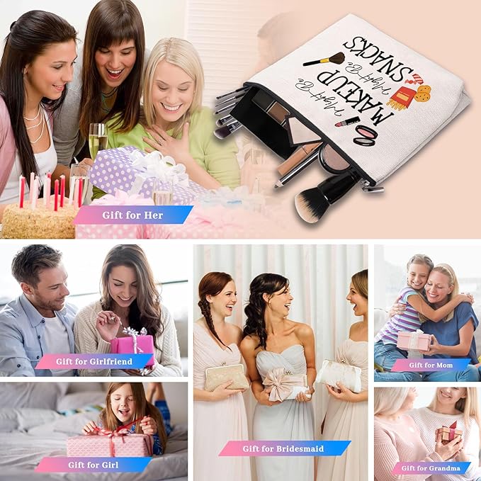 Snack Bags, Emergency Food Bag Packing Cubes for Women Trip Gifts Favors Travel Bag Essentials, Emergency Snacks Bag Makeup Cosmetic Bag Pouch