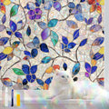 Stained Glass Window Privacy Film Decorative Rainbow Static Clings – Ideal for Home & Office, Adhesive-Free, Removable, UV-Blocking (Purple Rainbow, 17.5 X 78.7 in)