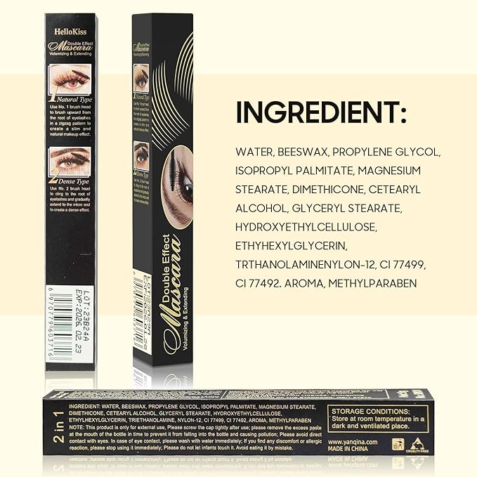 Waterproof Mascara Black, Mascara Volume and Length, Defining, Curling, Multiplying, Buildable Formula No Clumping for a Charming Curling Eye Makeup