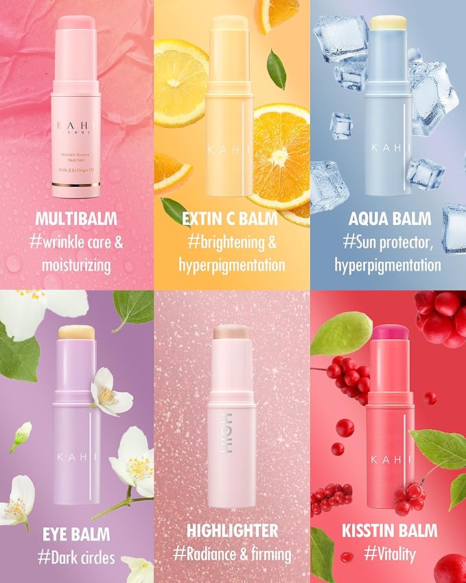 KAHI Kisstin Balm - Skin-Refining Face Moisturizer & Makeup Stick | Nourishing Beauty Moisturizer Stick | Makeup-enhancing Glow Balm (0.32 oz)