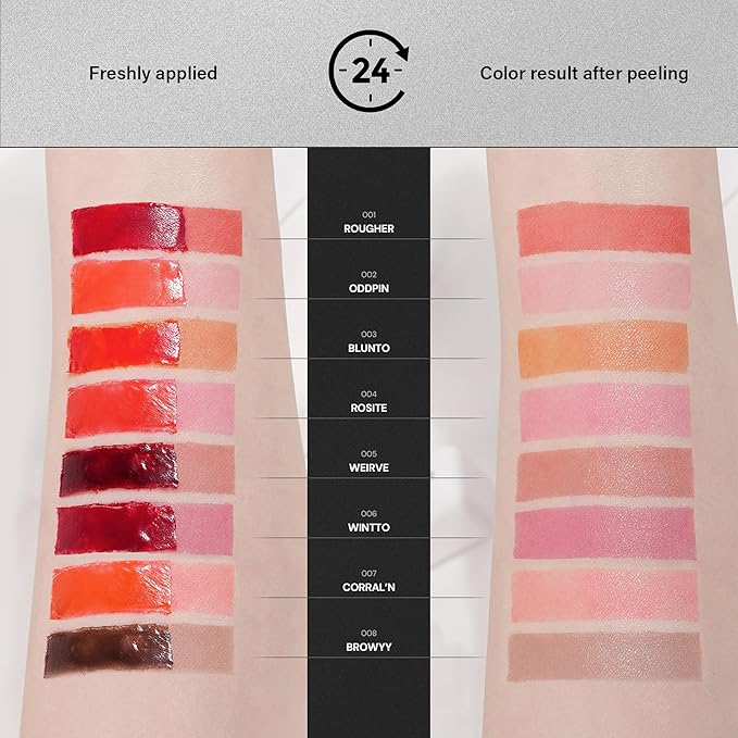 Liptique Korean Lip Stain Peel Off - 24 Hour Long Lasting Lip Tattoo, Waterproof & Transfer Proof, Nourishing & Hydrating Lip Tint for Women, Instant Plumping Lip Tints Peel Off (004 ROSITE)