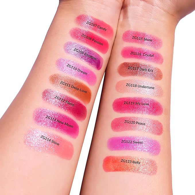Red Mulberry Nude Lipstick Set for Women Shimmer Tinted Lip Balm Hydrating Moisturizing Lip Gloss Cruelty Free Lip Makeup, DM108/109/118
